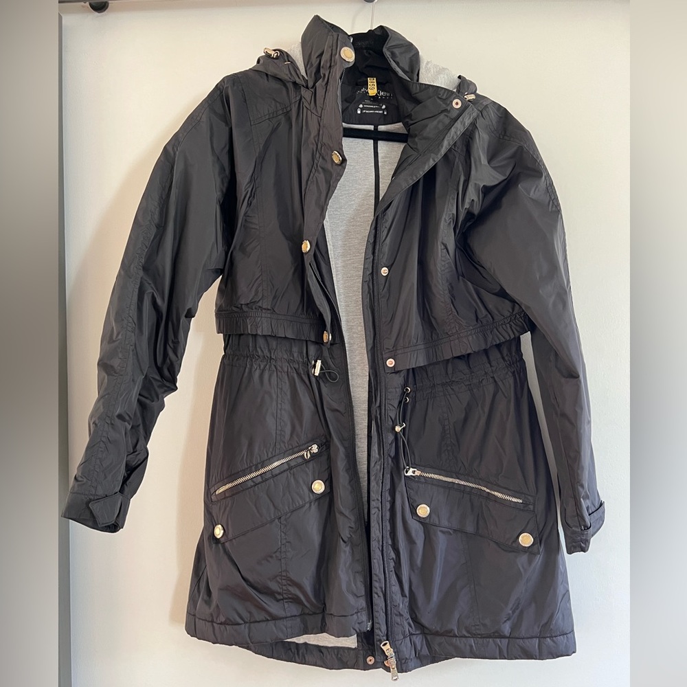 Calvin Klein Insulated Rain Jacket with Gold Accents